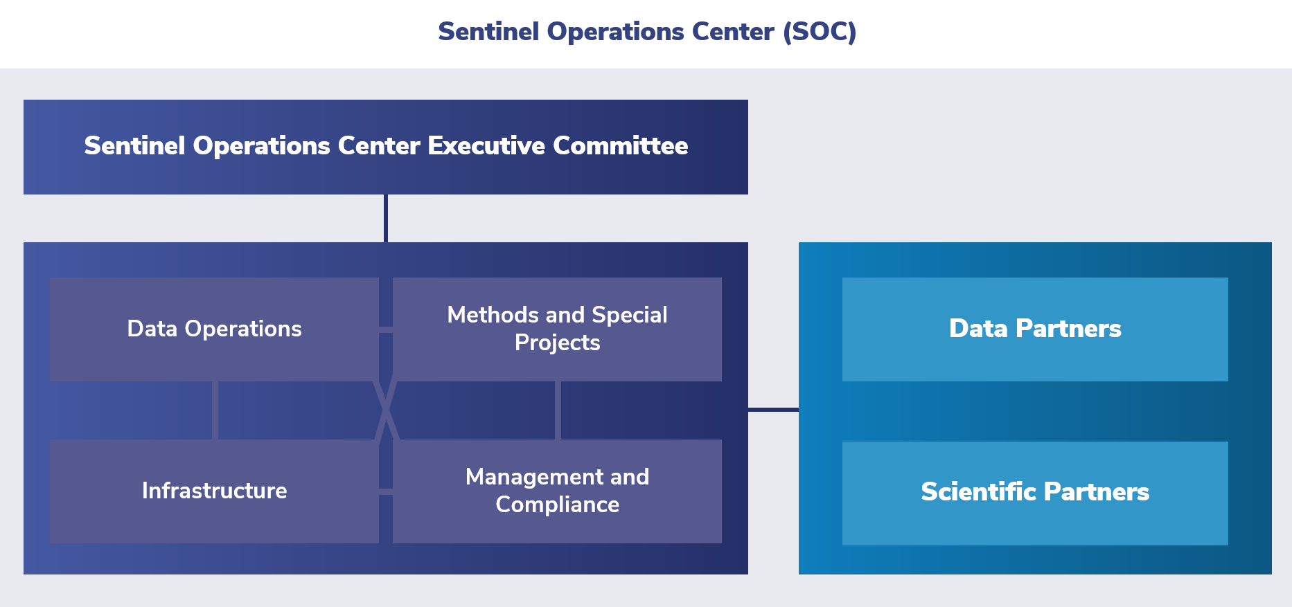 Diagram of SOC structure under Operations Executive Committee Leadership
